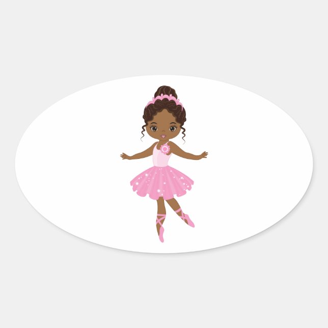 Princess Ballerina Oval Sticker (Front)