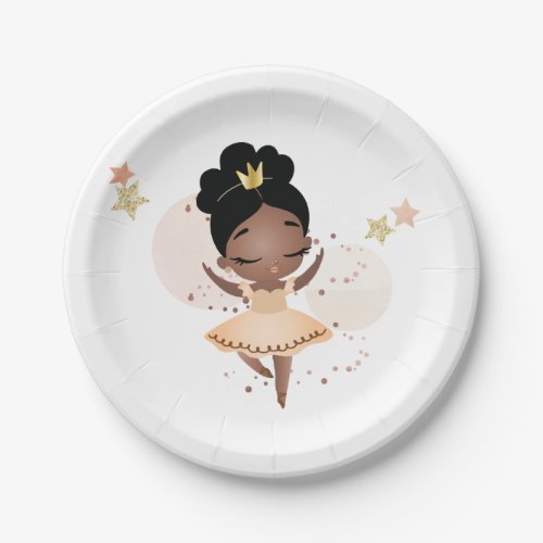 Princess Ballerina wTiara Birthday Paper Plates