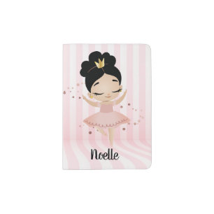 Princess Ballerina with Tiara, Pink Passport Holder