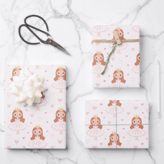 Princess ballet Wrapping Paper Flat Sheet Set of 3 (Front)