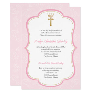 Princess Baptism Christening Invitations Zazzle