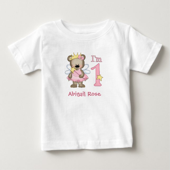 Princess Bear 1st Birthday Baby T-Shirt (Front)