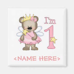 Princess Bear 1st Birthday Magnet