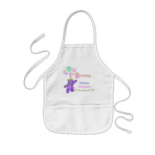 Princess Bears 1st Birthday Custom Name Kids' Apron