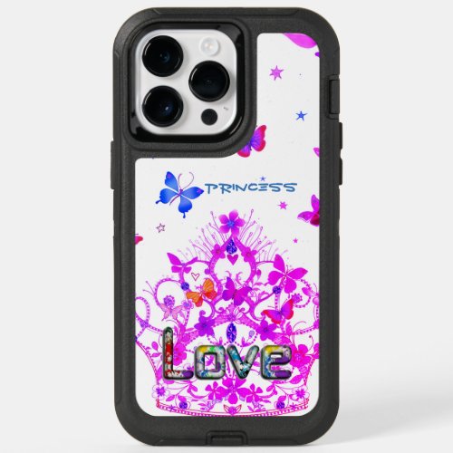 Princess beautiful amazing butterfly Text Design OtterBox iPhone 14 Pro Max Case