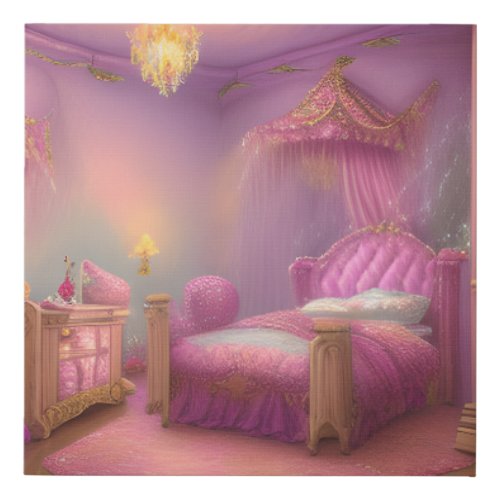  Princess Bedroom Graphic Faux Canvas Print