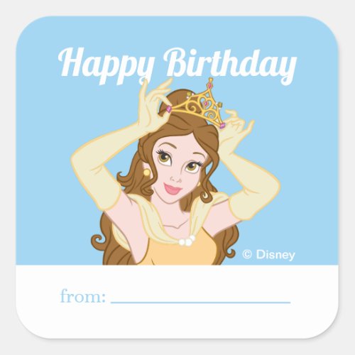 Princess Belle A Gift From _ Birthday Square Sticker