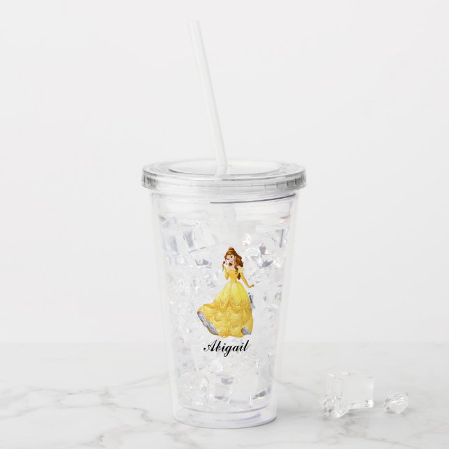 Princess Belle - Add Your Name Acrylic Tumbler (Front Ice)