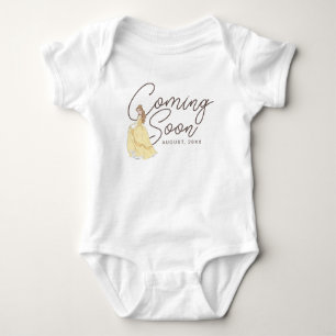 Princess Belle Coming Soon with Date Baby Bodysuit