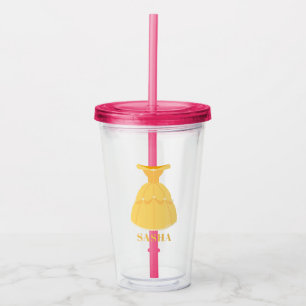Princess Belle Dress - Name Acrylic Tumbler