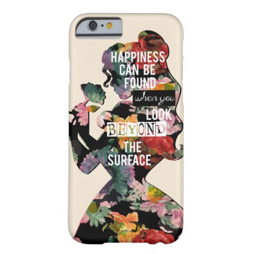 Princess  Belle Floral Silhouette Barely There iPhone 6 Case