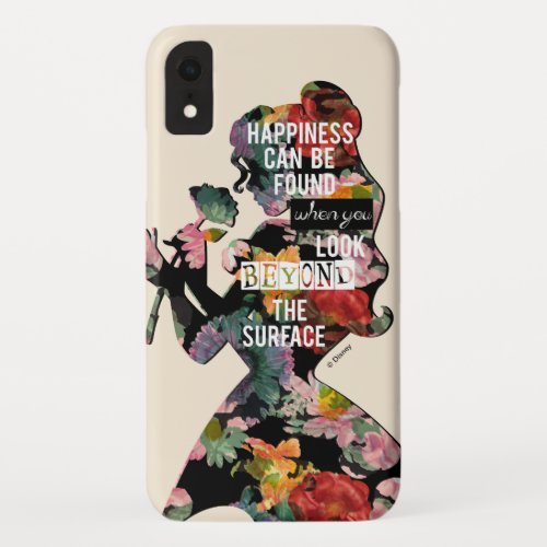 Princess  Belle Floral Silhouette iPhone XR Case