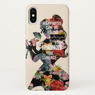 Princess Belle Floral Silhouette iPhone X Case