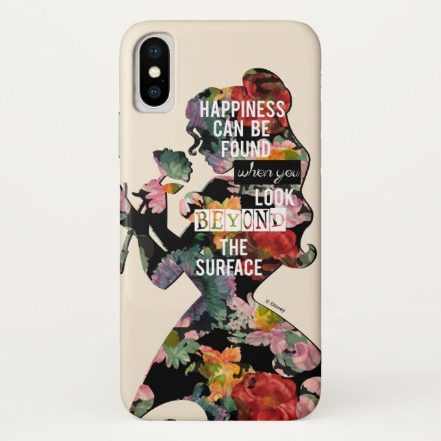 Princess | Belle Floral Silhouette Case-Mate iPhone Case (Back)