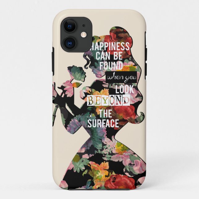 Princess | Belle Floral Silhouette Case-Mate iPhone Case (Back)