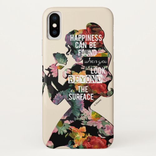 Princess  Belle Floral Silhouette iPhone XS Case