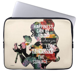 Princess Belle Floral Silhouette Laptop Sleeve