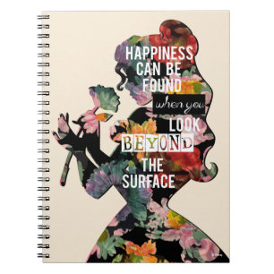 Princess Belle Floral Silhouette Notebook