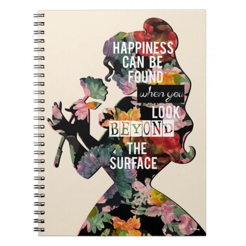 Princess  Belle Floral Silhouette Notebook