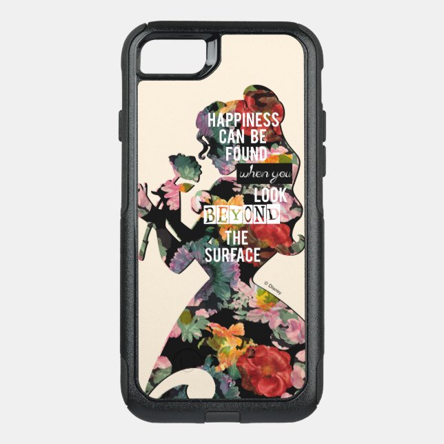 Princess | Belle Floral Silhouette Otterbox iPhone Case (Back)