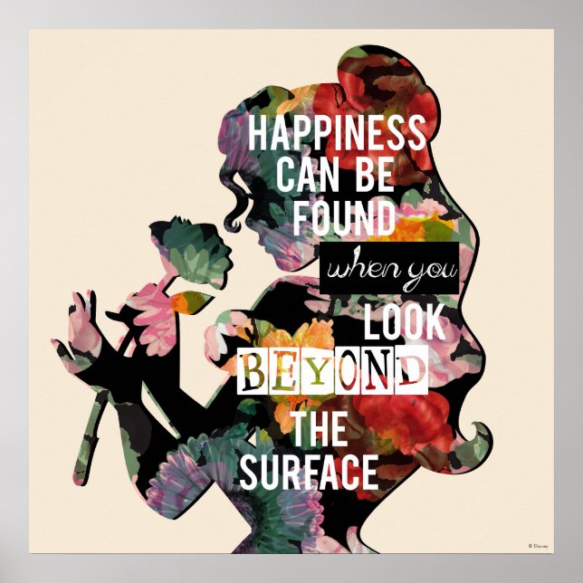 Princess | Belle Floral Silhouette Poster (Front)