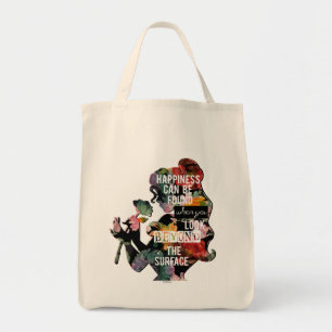 Princess Belle Floral Silhouette Tote Bag