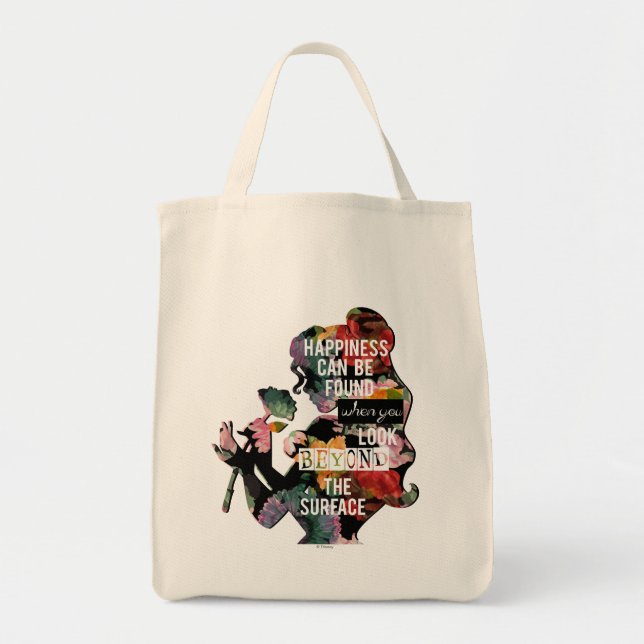 Princess | Belle Floral Silhouette Tote Bag (Front)