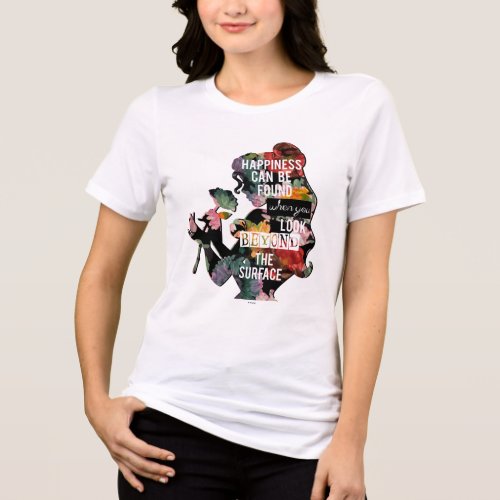 Princess  Belle Floral Silhouette Tri_Blend Shirt