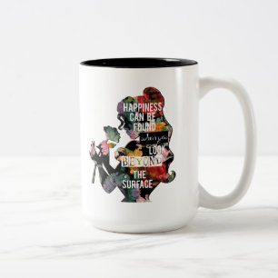 Princess Belle Floral Silhouette Two-Tone Coffee Mug