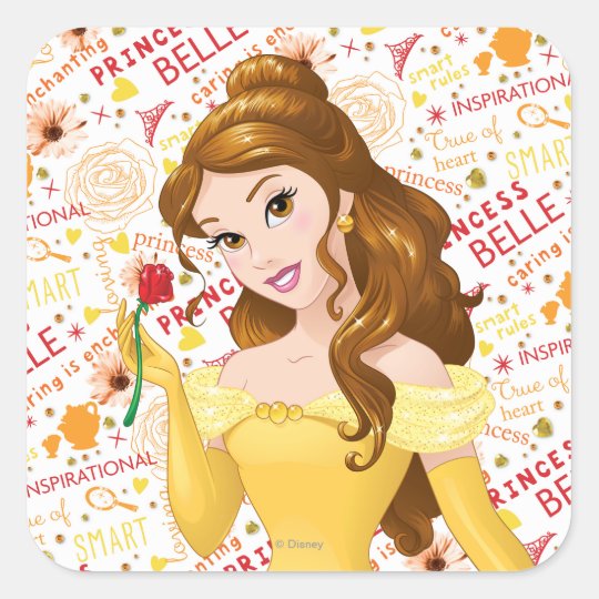 Princess Belle Square Sticker | Zazzle.com