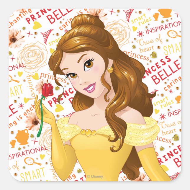 Princess Belle Square Sticker (Front)