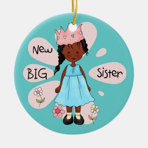 Princess Big Sister African American Ceramic Ornament