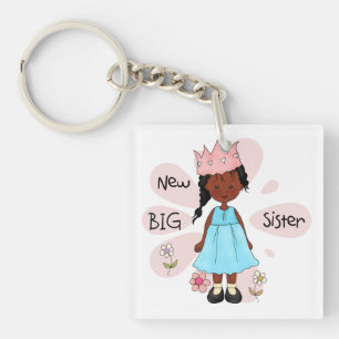 Princess Big Sister African American Keychain