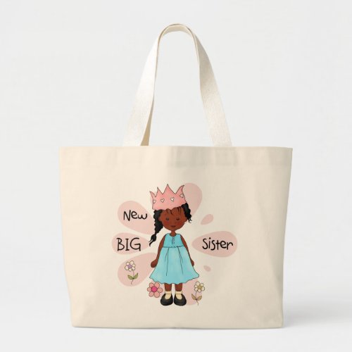 Princess Big Sister African American Large Tote Bag