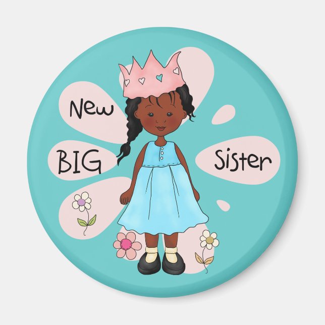 Princess Big Sister African American Magnet (Front)