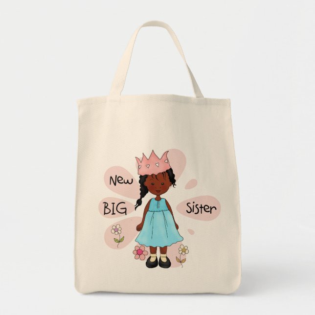 Princess Big Sister African American Tote Bag (Front)