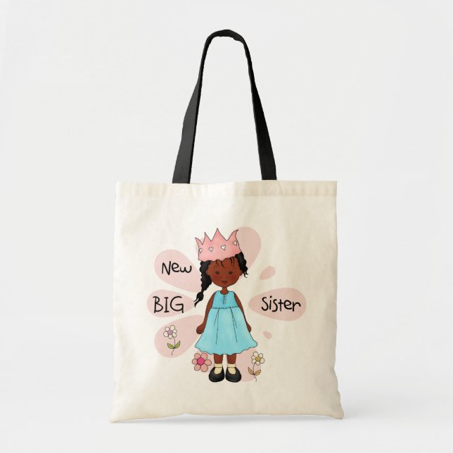 Princess Big Sister African American Tote Bag (Front)