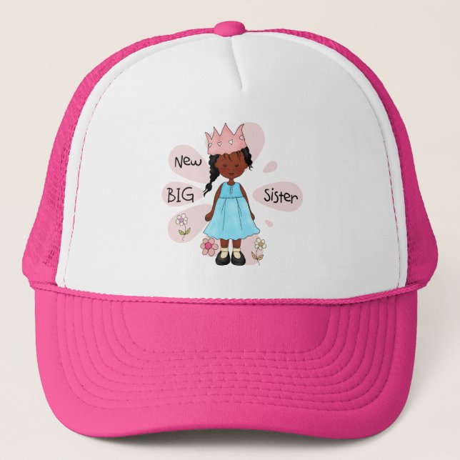 Princess Big Sister African American Trucker Hat (Front)