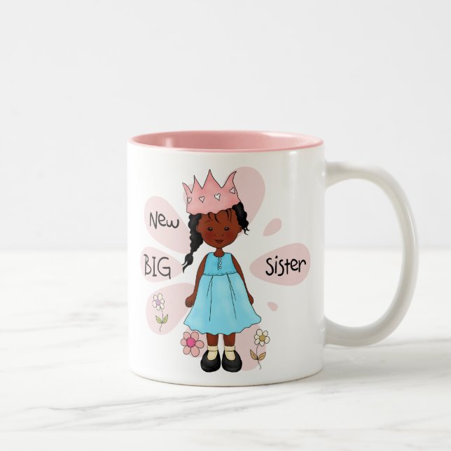 Princess Big Sister African American Two-Tone Coffee Mug (Right)