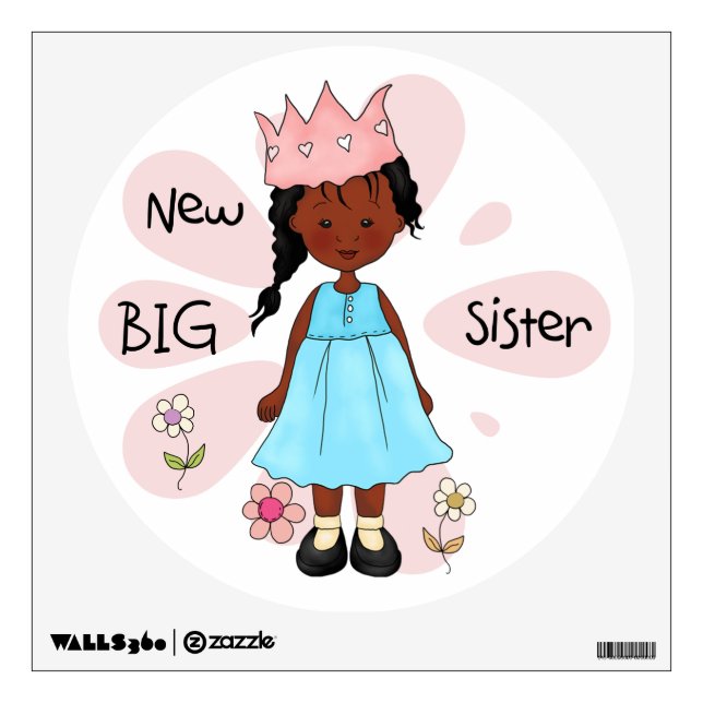 Princess Big Sister African American Wall Decal (Front)