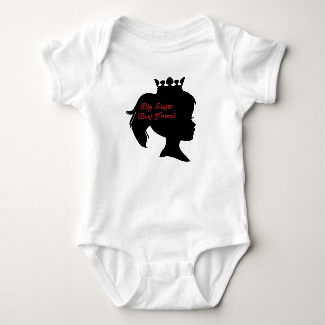 Princess Big Sister Best Friend Baby Bodysuit (Front)