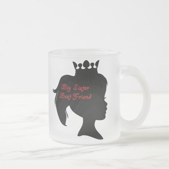 Princess Big Sister Best Friend Frosted Glass Coffee Mug (Right)