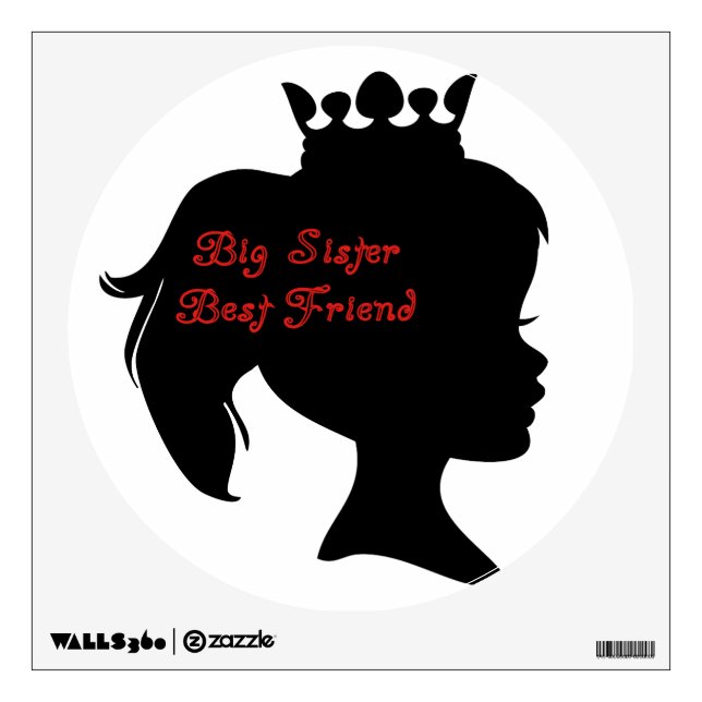 Princess Big Sister Best Friend Wall Decal (Front)