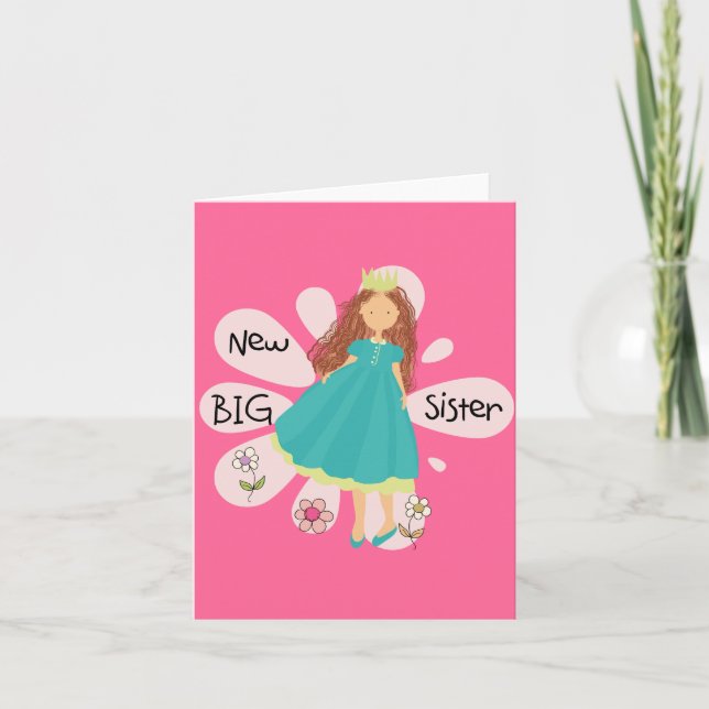 Princess Big Sister Brown Hair Card (Front)