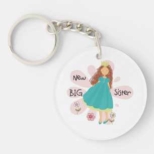 Princess Big Sister Brown Hair Keychain