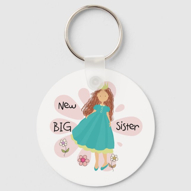 Princess Big Sister Brown Hair Keychain (Front)