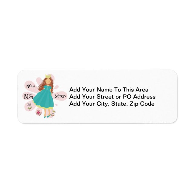 Princess Big Sister Brown Hair Label (Front)