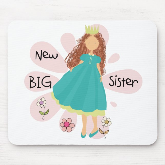 Princess Big Sister Brown Hair Mouse Pad (Front)