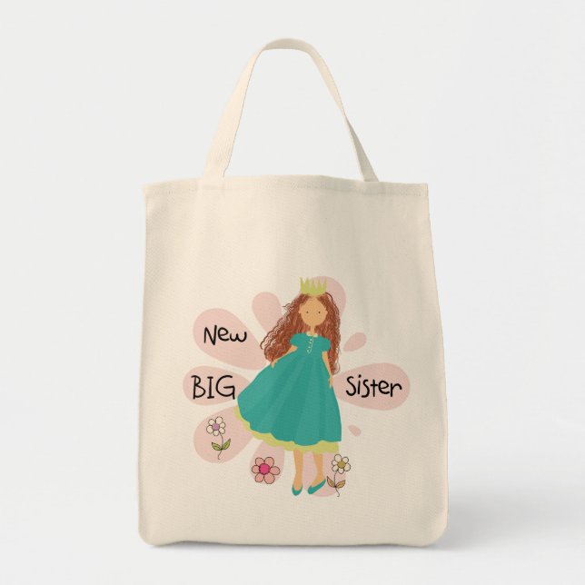 Princess Big Sister Brown Hair Tote Bag (Front)
