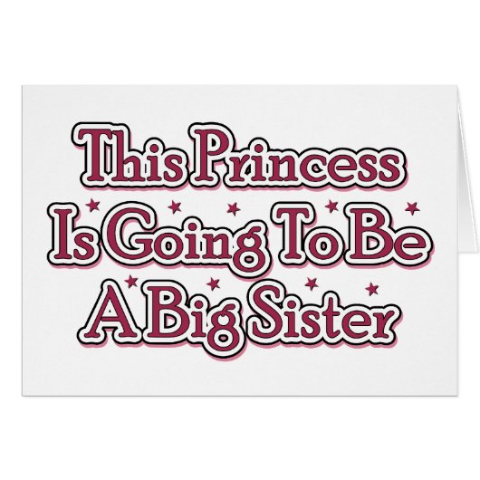 Princess Big Sister Cards (Front Horizontal)